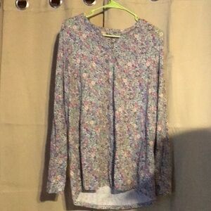 Super soft floral king sleeve shirt by lands end size medium
